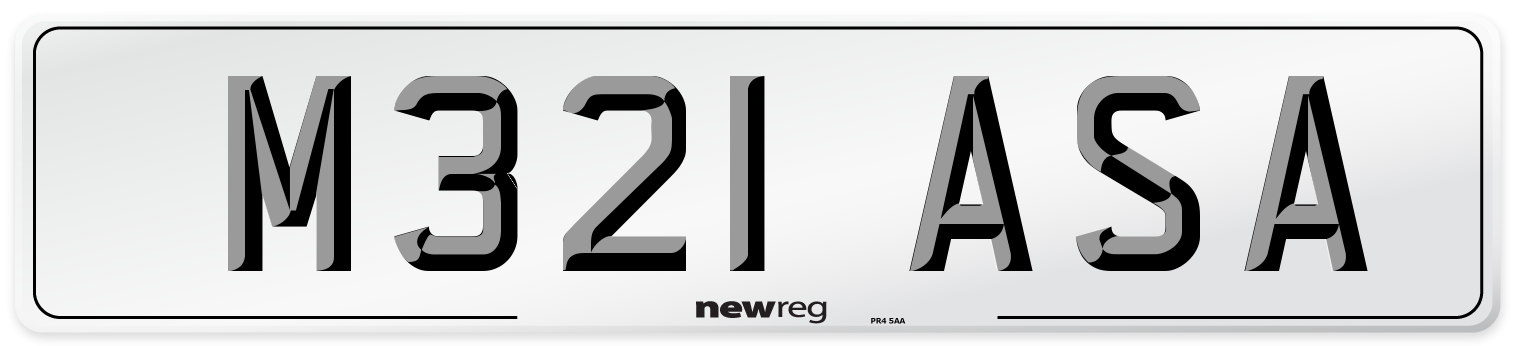 M321 ASA Number Plate from New Reg